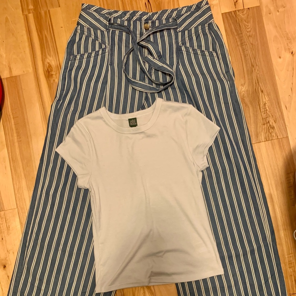American Eagle Wide Leg Trouser with Crop Top